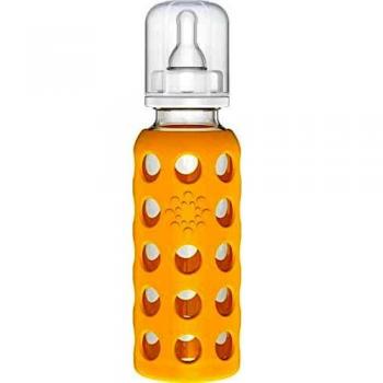 Lifefactory Babyflasche aus Glas in mango 250 ml