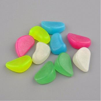 Glow-in-the-Dark Decorative Pebbles for Fish Tanks - 10 Pieces