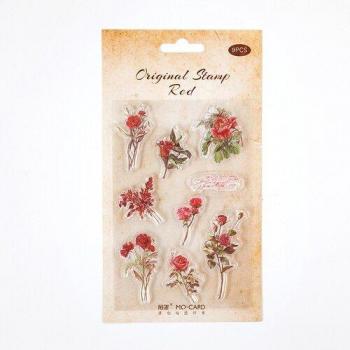 Inspirationsblumen Transparenz Silikon Verschluss DIY Gummi Stempel für Basteln und Dekorieren Scrapbooking Schreibtischdeko