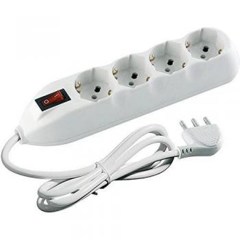 Multipresa Poker di BTicino con 4 Prese Universali e Interruttore Luminoso, 3500 W, 250 V, Bianco