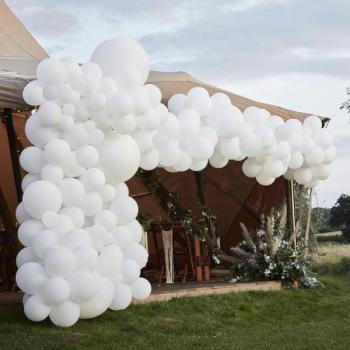 Weißer Eco-Ballon-Wellnessbogen für Hochzeit, unisex