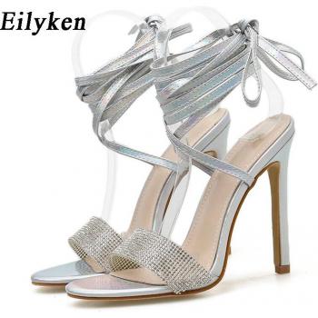 Eilyken Women's Clear PVC Ankle Strap Heels