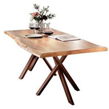 SIT Esstisch »Tables«, mit Baumkante und extravagantem Gestell aus Metall