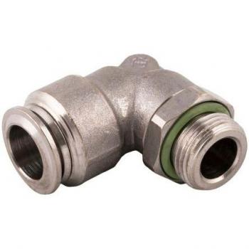Conector Codo Roscado de Latón Chapado en Níquel 1/8