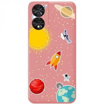 Tumundosmartphone Funda Silicona Líquida Rosa para TCL 50 SE diseño Espacio Dibujos