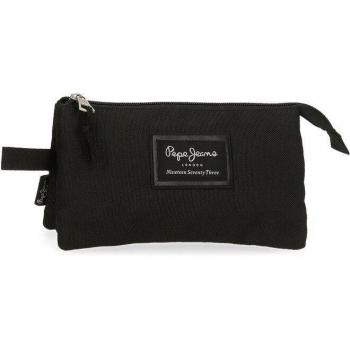 Estuche negro Pepe Jeans Aris Evergreen con tres compartimentos