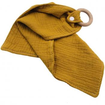 Set of 2 Baby Bandana Bibs and Teething Toys - Unisex Cotton