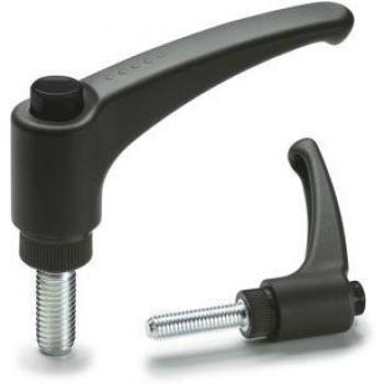 Elesa ERX Adjustable Handle with Zinc-plated Steel Threaded Stud