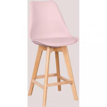 Set di 2 sgabelli alti 65 cm con cuscino in similpelle Nordic Sklum