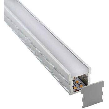 Iluminación LEDBOX KIT - Perfil aluminio FOOT para tiras LED, 2 metros