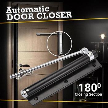 Stainless Steel Black Single‑Spring Surface Door Closer