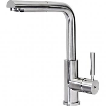 Grifo de Cocina Teka INX 938 Mono-Mandos Extraíble, Color Gris Inox