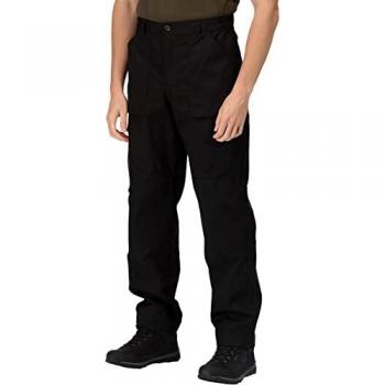 Regatta TRJ330 Heavy‑Duty Waterproof Trousers – Men, Black 40L