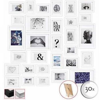 Cadres Photo Emotion 30 Pcs - Décoration Murale Blanc
