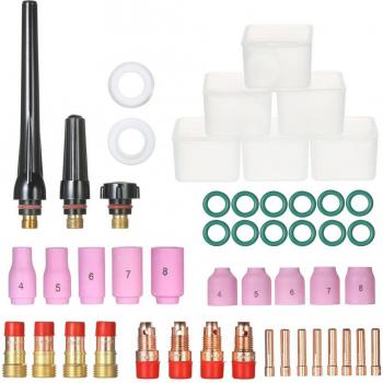 49PCS Stubby Gas Lens Kit for TIG Welding Torch #10 Glass Cup WP-17/18/26