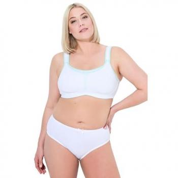 Ulla Popken Damen Sport‑BH ohne Bügel Weiß 120D