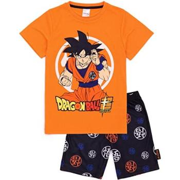 Orange Dragon Ball Z Short-Sleeve, Short-Leg Pajama Duo for Children (Size 9‑10)