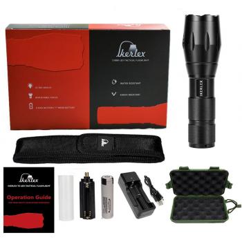 LED Linternas IKERLEX Tácticas Militares Recargables LED Antorcha Alta Potencia