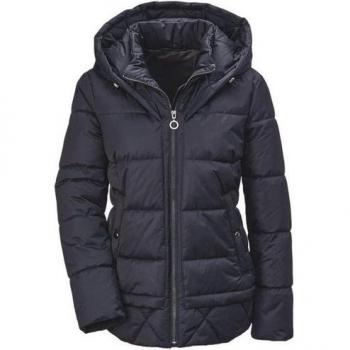 Marinefarbene Allwetter-Steppjacke mit Kapuze von Goldner