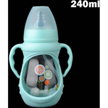 240ml Baby Glass Bottle Anti Colic Wide Neck with Handle