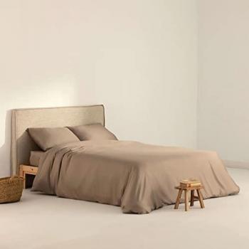 Funda Nórdica Satén 300 Hilos Terracota - Para Cama de 80, 140x200 cm