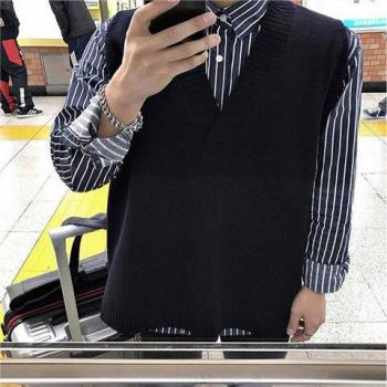 Suéter Chaleco Liso Primavera-Otoño para Hombre