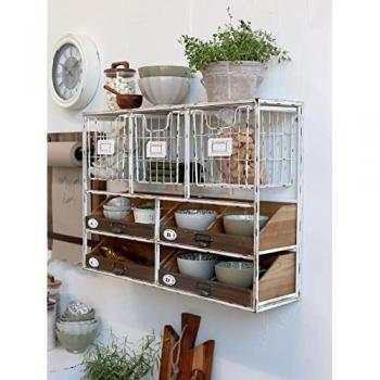 Chic Antique Wandregal mit Schubladen