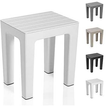 Lello lo sgabello multiuso ad alta resistenza bianco effetto legno