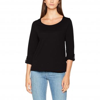 Q/S designed by - s.Oliver Damen Langarmshirt 45899310454 in Schwarz (Black 9999)