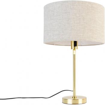 Gold Table Lamp with Adjustable Light Grey Shade 35 cm