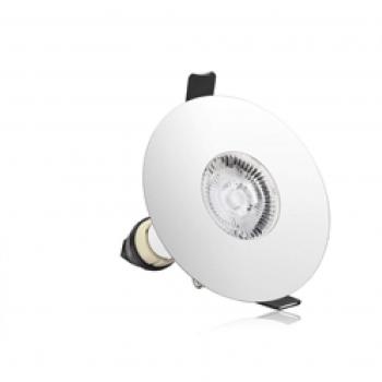 Integrated Evofire GU10 Downlight – IP65, Polished Chrome, 70‑100 mm Cutout