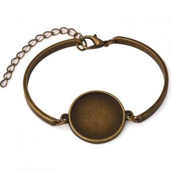 10pcs Metal Bracelet Blanks with 20mm Round Bezel Trays for Crafting