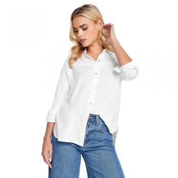 PixieGirl Petite Damenlongsleeve aus Viskose – Weiß