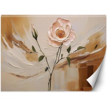 Minimalist Beige Flower Abstraction Wallcovering 100x70