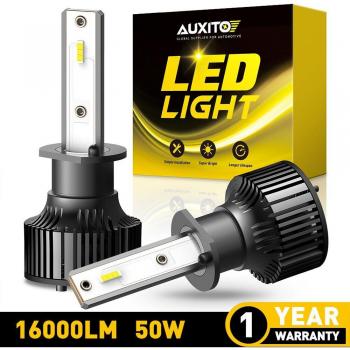 AUXITO faros LED 12V H1 H4 9003 H7 H8 H11 9005 HB3 9006 HB4, luz blanca 6000K, pack de 2
