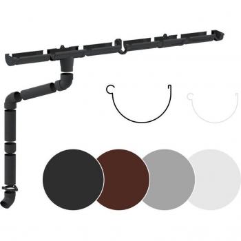RainWay Dachrinne Komplettset 2 m – PVC‑Kunststoff, 1 Dachseite