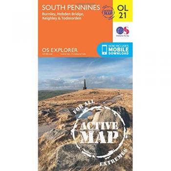 Ordnance Survey South Pennines: Burnley, Hebden Bridge, Keighley & Todmorden Os Explorer Active Map Ol21 (Waterproof)