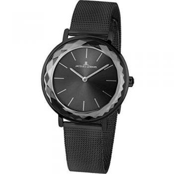 Jacques Lemans Damen-Armbanduhr Analog Quarz Schwarz 32016504