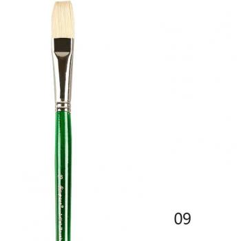 Flat-headed Pig Bristle Brush for Water Gouache Oil Painting