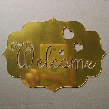 Removable 3D Acrylic Mirror Wall Stickers - Welcome Decor