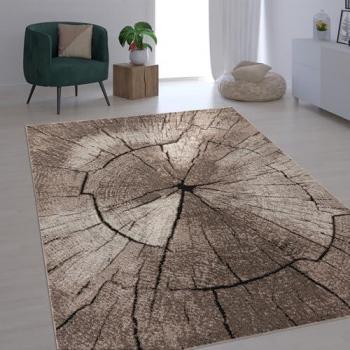Tapis Design Tronc D'Arbre Naturel Gris Brun Beige 80x150 cm