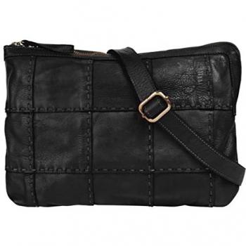 Samantha Look Umhängetasche, schwarz, Damen, Leder