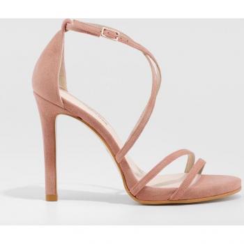 Lodi - Sandalias de tacón alto de mujer en ante con tiras cruzadas, color nude, modelo Yuriko-x