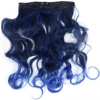 Clip de Extensión de Pelo Rizado 20 Negro/Azul