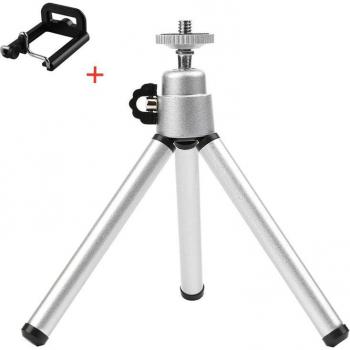 Trípode compacto para smartphone, soporte ligero de 2 secciones, ajustable, ideal para Vlog, compatible con iPhone, Xiaomi, Canon, Sony