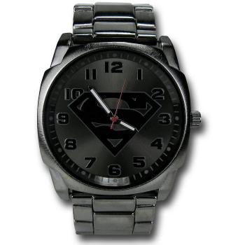Reloj de Aluminio Negro con Símbolo de Superman