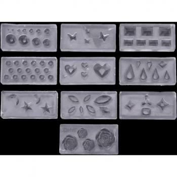 10Pcs Silicone Nail Art Mold - Leaves and Flowers