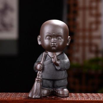Charming Little Monk Tea Figurines