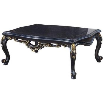 Blau/Golder Casa Padrino Barock-Couchtisch – Eleganter Wohnzimmertisch