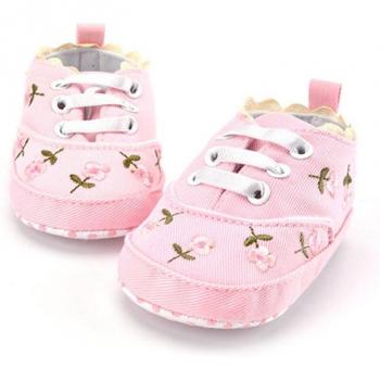 Newborn Striped Soft Sole Sneakers for Boys and Girls - Lace Up (0-18 Months)